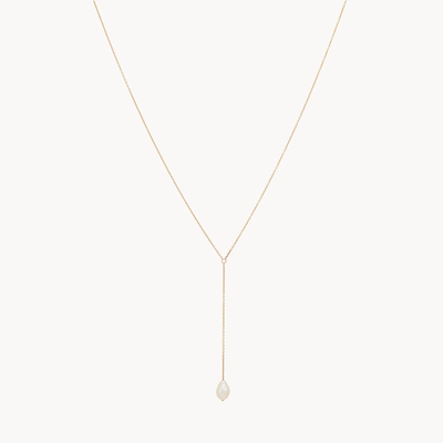 Sofia Perla Lariat Necklace | 14K Gold - The Cross Decor & Design