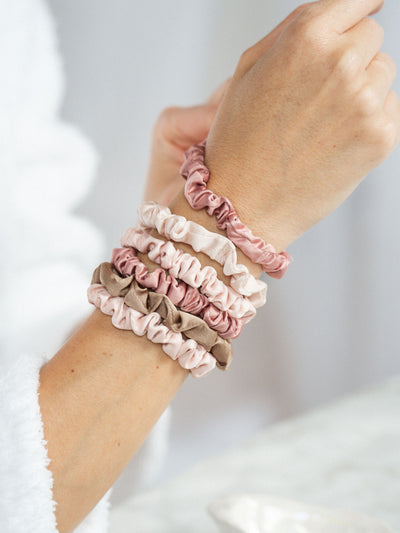 Petite Satin Scrunchies 6pc | Terracotta - The Cross Decor & Design