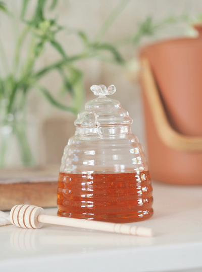 Glass Honey Jar w/ Dipper - The Cross Decor & Design