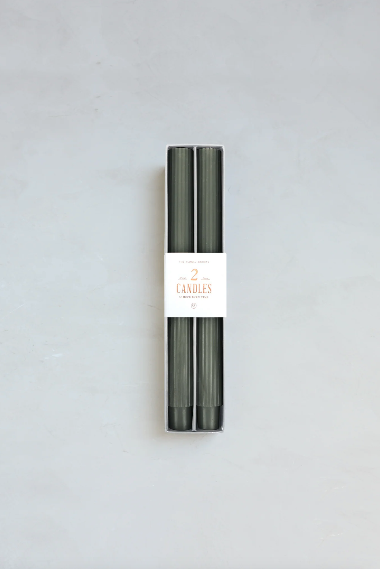 Ribbed Moss Taper Candle Set | 10" - The Cross Decor & Design