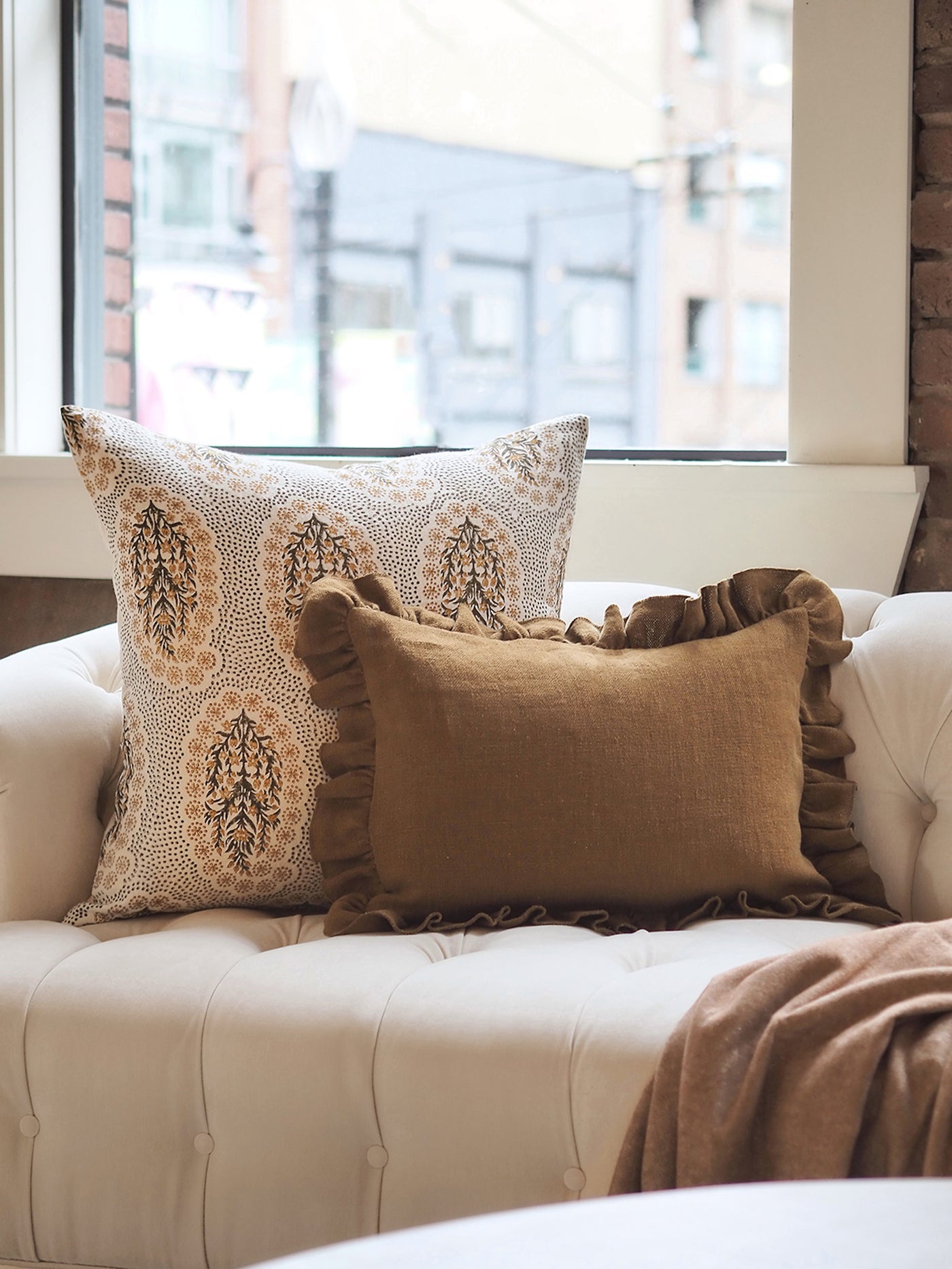Winfleur Olive Mustard Pillow | 24x24 - The Cross Decor & Design