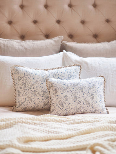 Leaping Rabbits Blue Pillow - The Cross Decor & Design