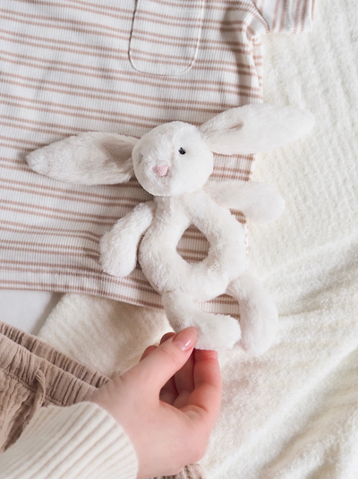 Bashful Cream Bunny Ring Rattle