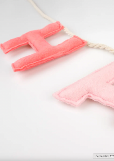 Pink Happy Birthday Felt Garland - The Cross Decor & Design