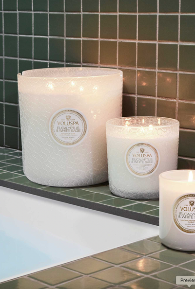 Eucalyptus & White 5 Wick Hearth Candle - The Cross Decor & Design