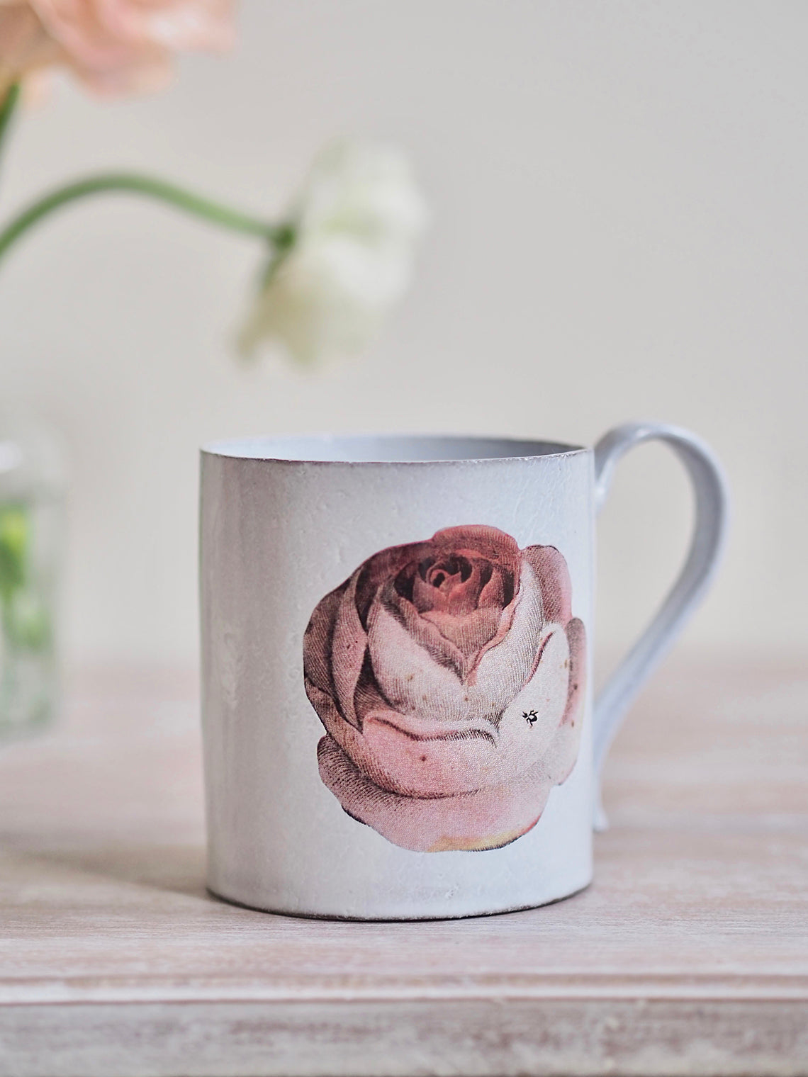 Pink Rose with Insect John Derian Mug