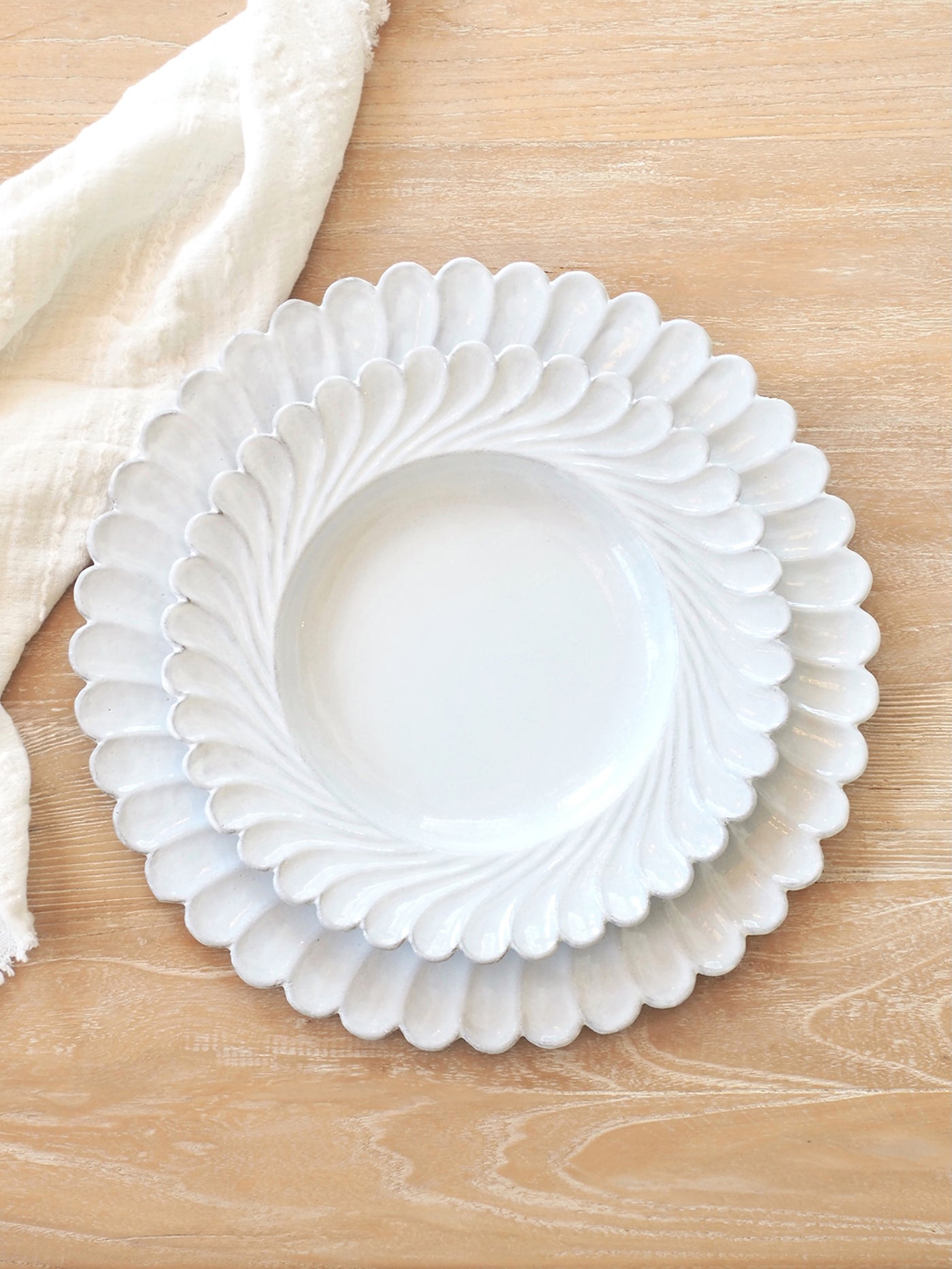 Astier De Villate | Peggy Scalloped Edge Soup Plate - The Cross Decor & Design