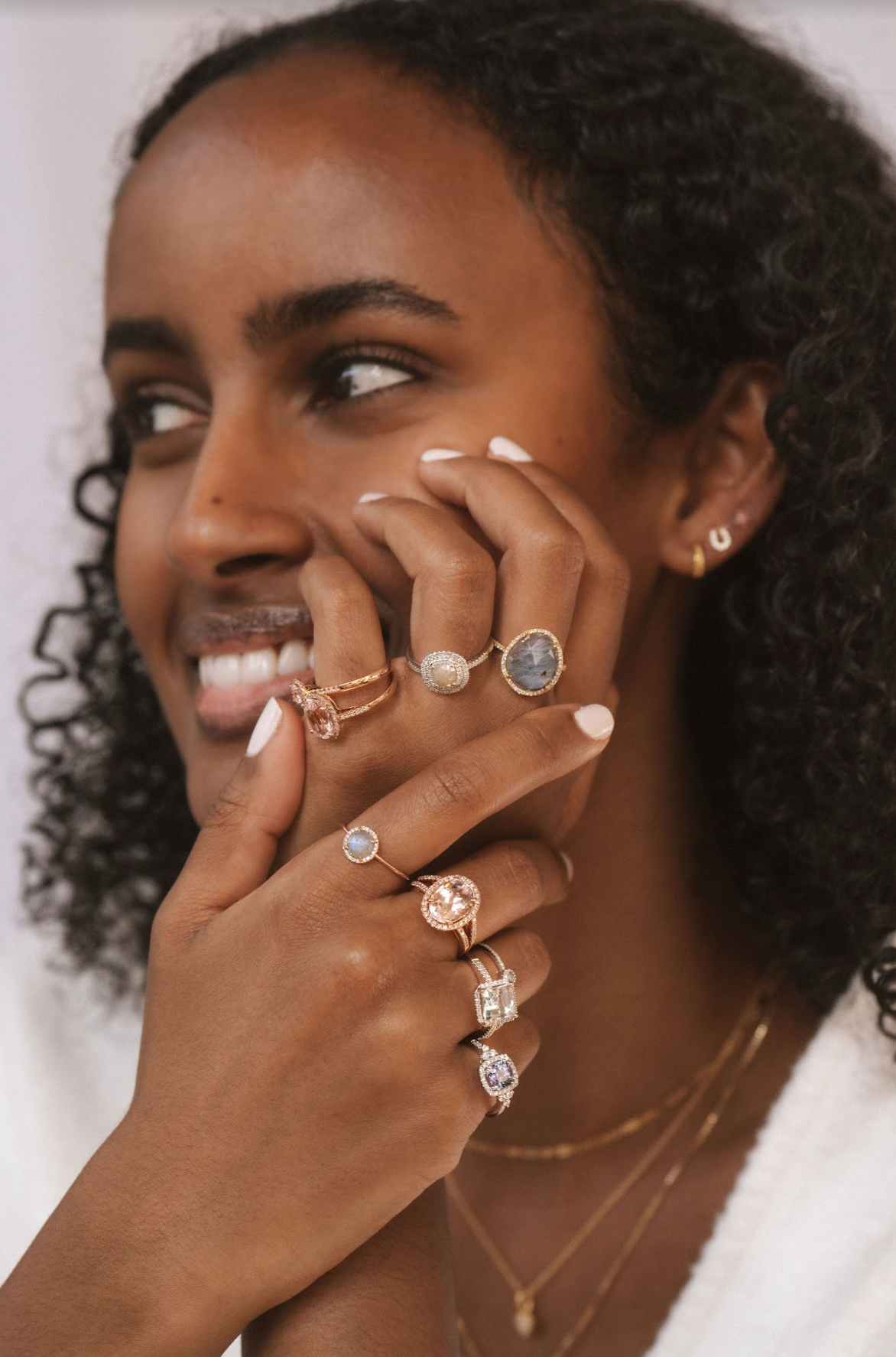 Rosie Labradorite Ring | 14K Rose Gold