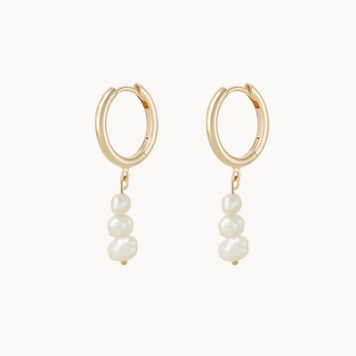 Pearl Sway Hoops | 14K Gold - The Cross Decor & Design