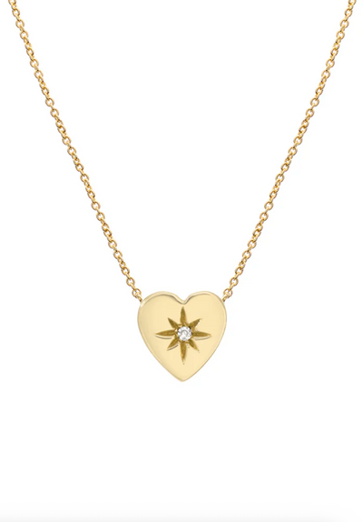 Starburst Heart Necklace | 14K Gold - The Cross Decor & Design