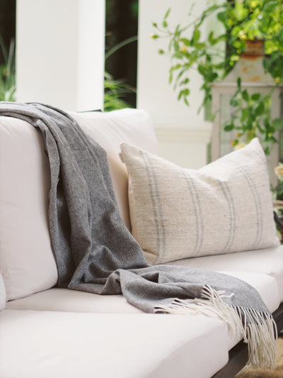 Monroe Charcoal Grey Herringbone Throw - The Cross Decor & Design