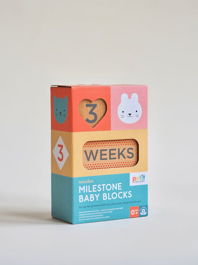 Wooden Milestone Baby Blocks - The Cross Decor & Design