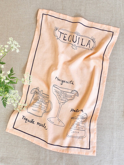 Tequila Recipes Tea Towel