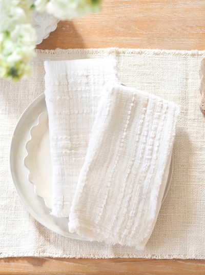 Alice White Napkin - The Cross Decor & Design