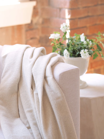 Juno Ivory Cashmere Throw - The Cross Decor & Design