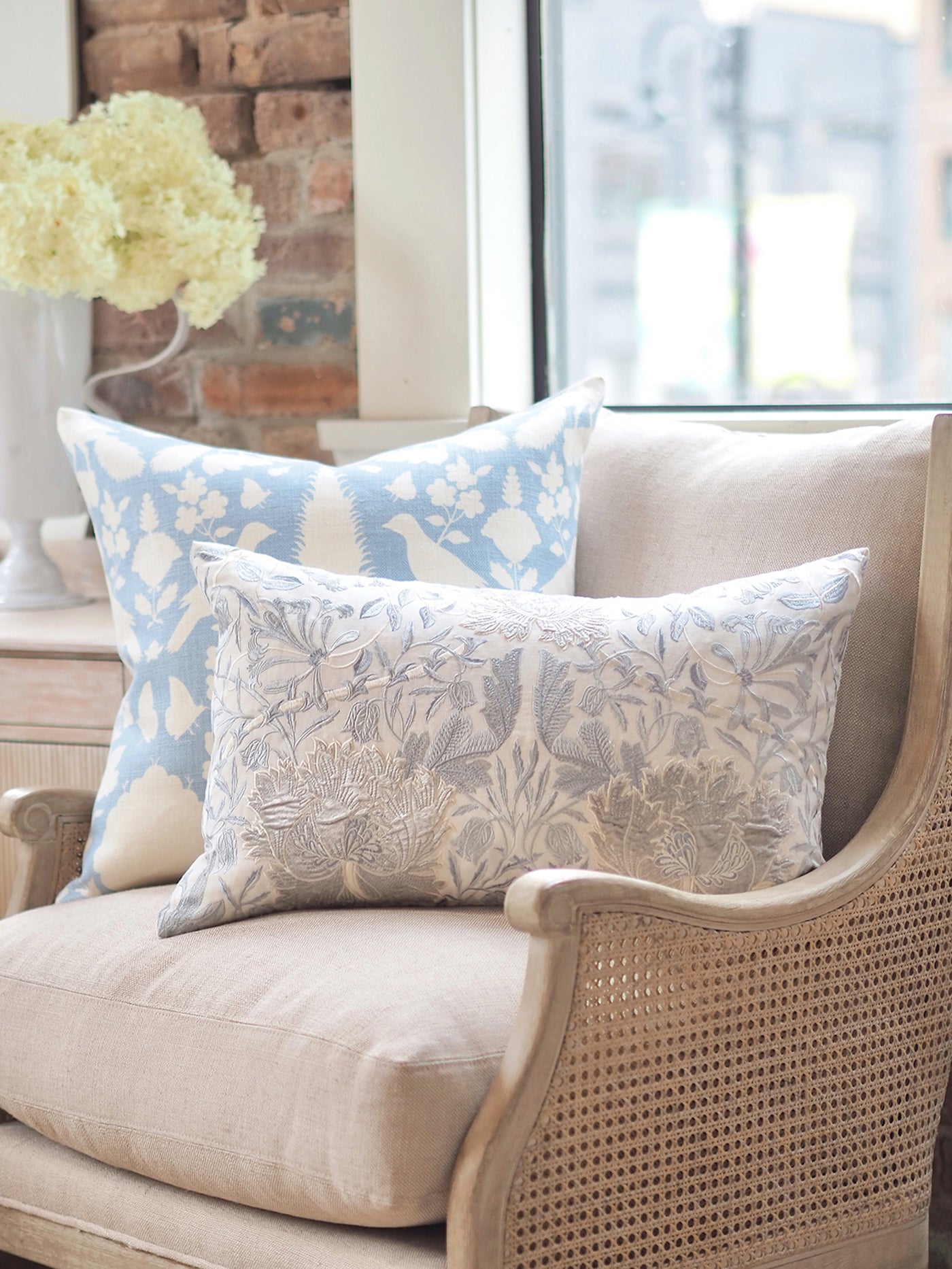 Josie Blue & Grey Pillow - The Cross Decor & Design