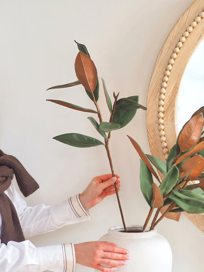 Magnolia Faux Leaves Stem