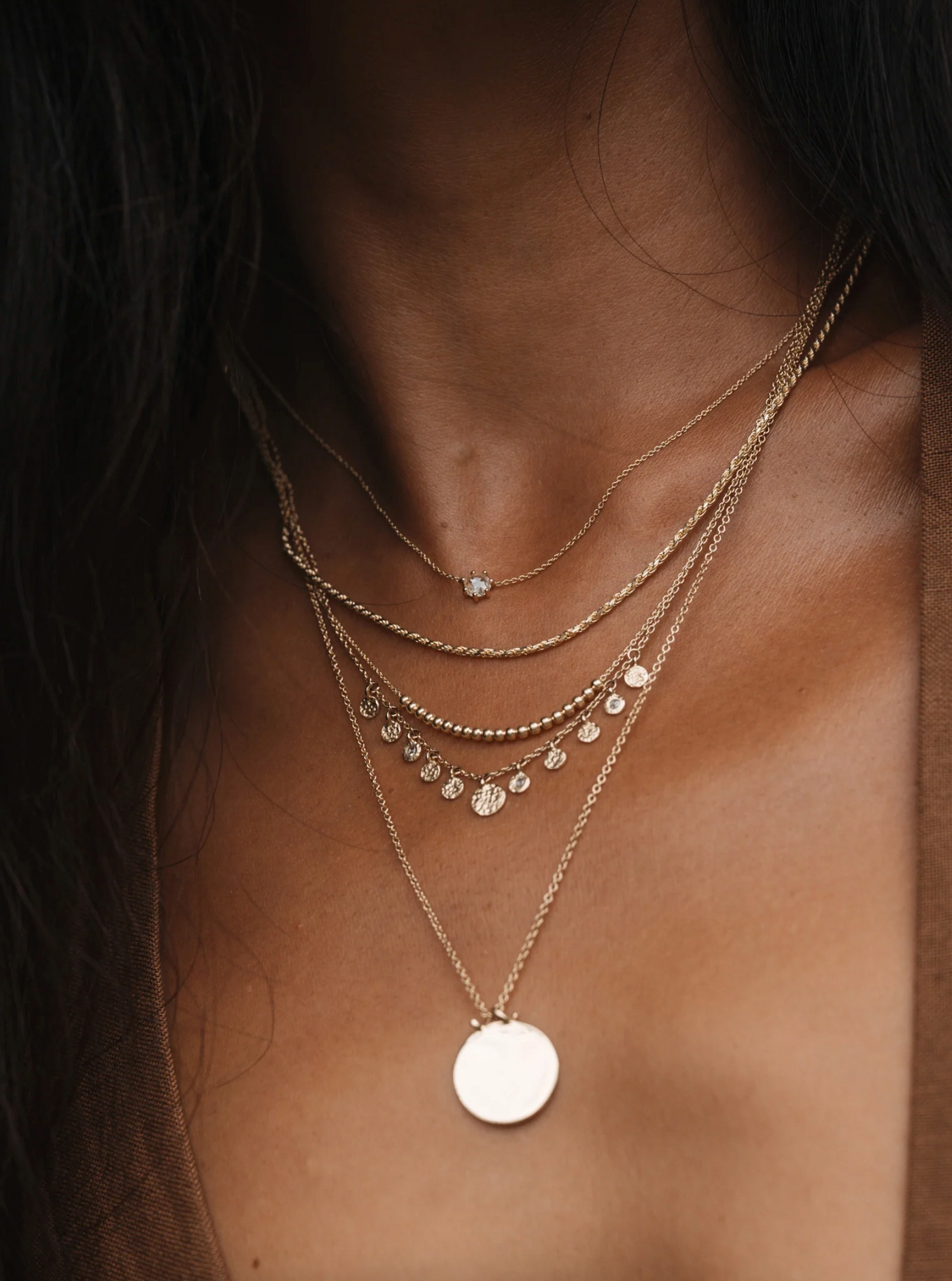 Abacus Disk Diamond Necklace