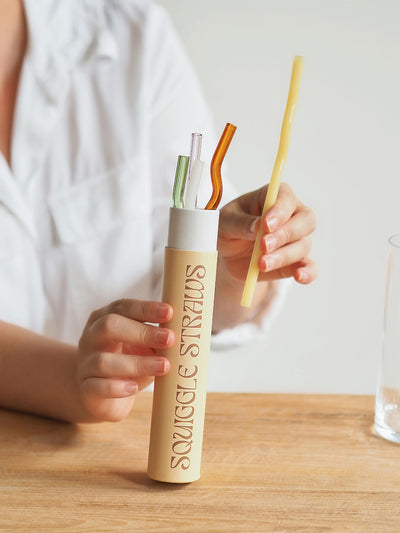 Squiggle Glass Straws | Set of 6 - The Cross Decor & Design