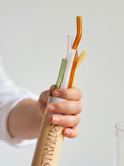 Squiggle Glass Straws | Set of 6 - The Cross Decor & Design