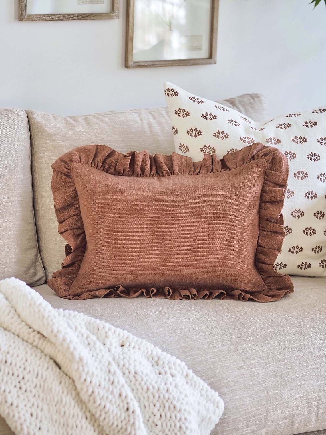 Anika Saffron Ruffle Pillow | 14x20