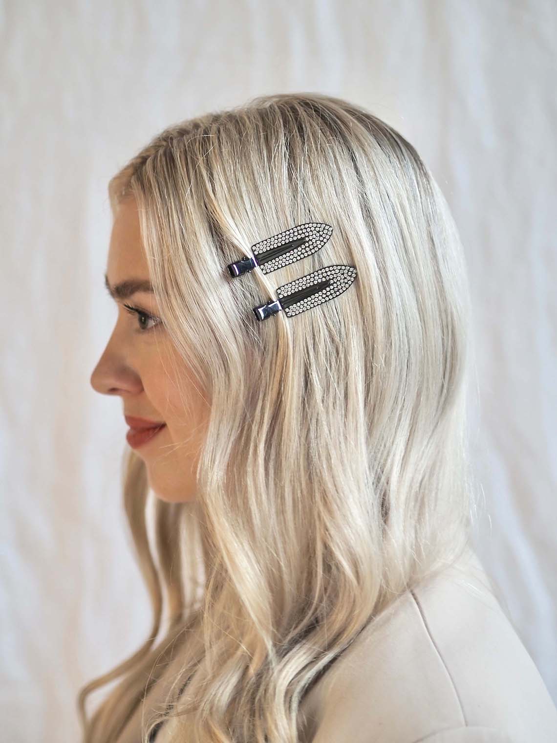 Rhinestone Creaseless Clips 2pc Set - The Cross Decor & Design