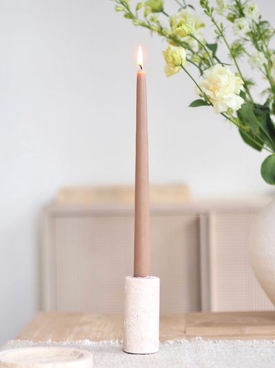 Ava Travertine Taper Holder - The Cross Decor & Design