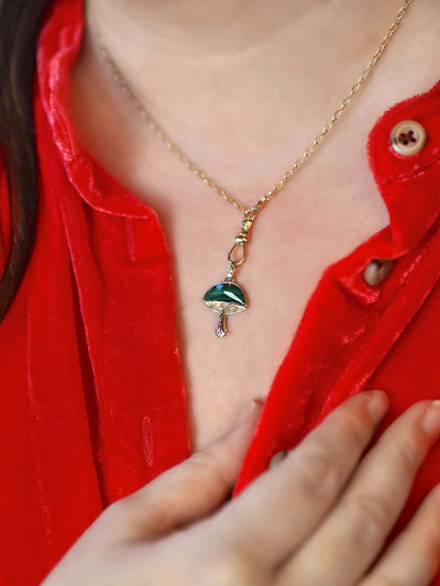 Forest Seeker Mushroom Charm | 10K Gold - The Cross Decor & Design