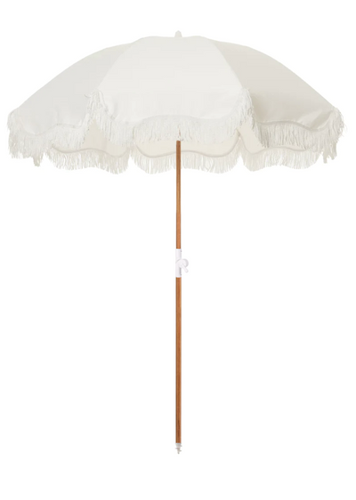 The Holiday Beach Umbrella Antique White