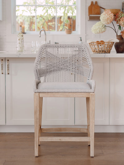 Lily Grey Loom Bar & Counter Stool - The Cross Decor & Design