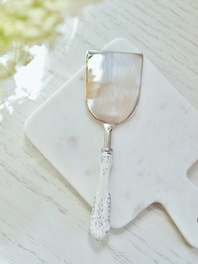 White Embossed Cheese Knives