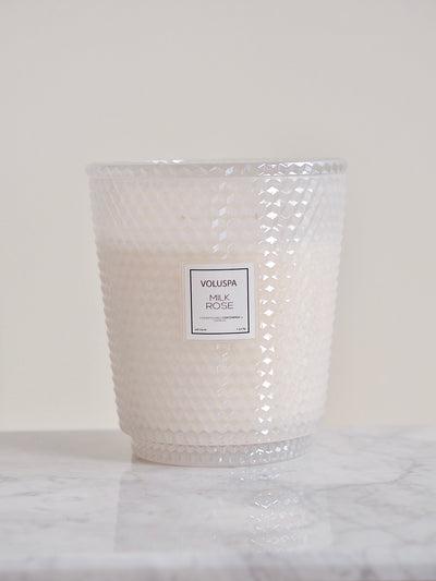 Milk Rose 5 Wick Hearth Candle - The Cross Decor & Design