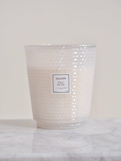 Milk Rose 5 Wick Hearth Candle
