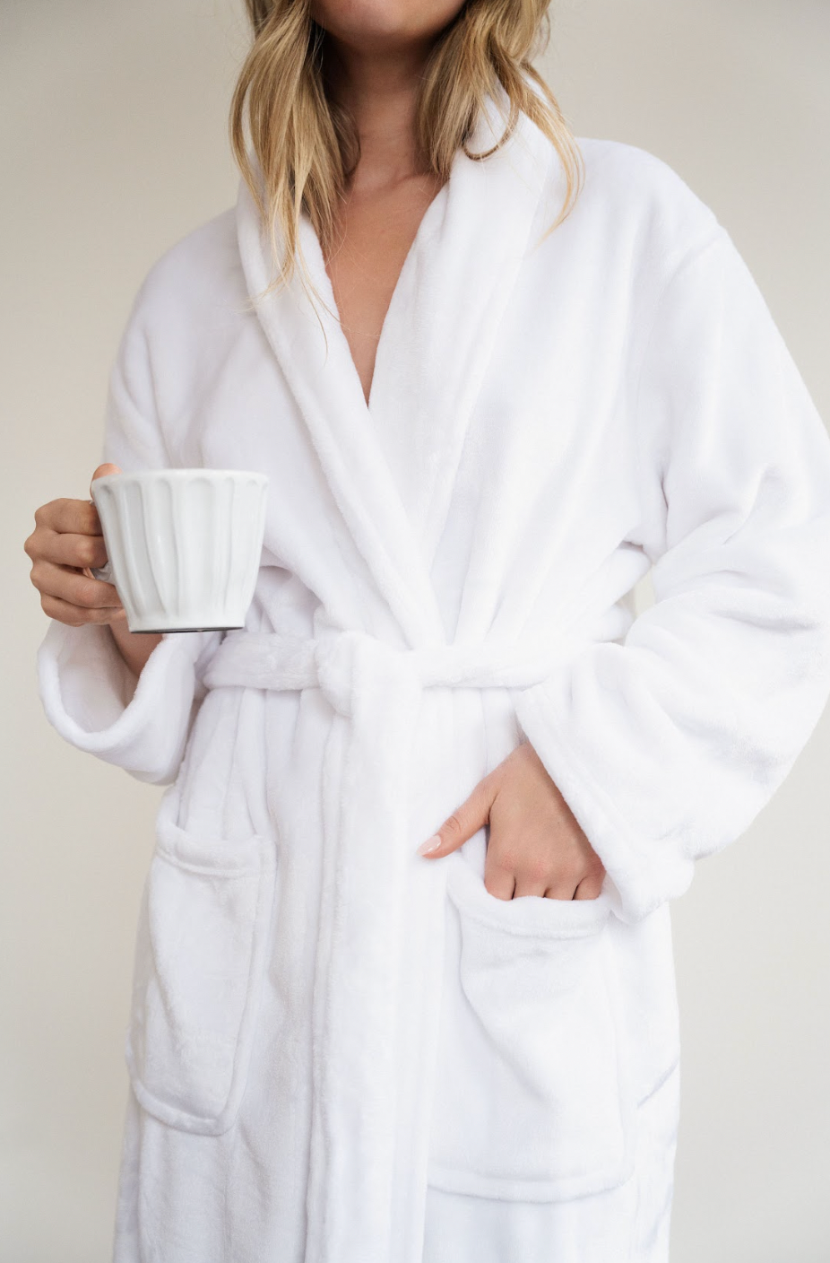 Solace White Fleece Robe