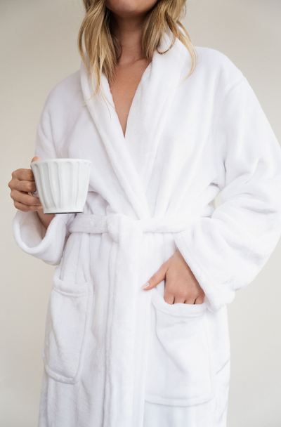 Solace White Fleece Robe - The Cross Decor & Design