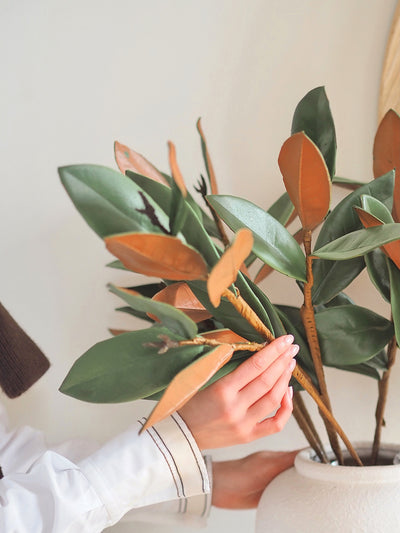 Magnolia Faux Leaves Stem
