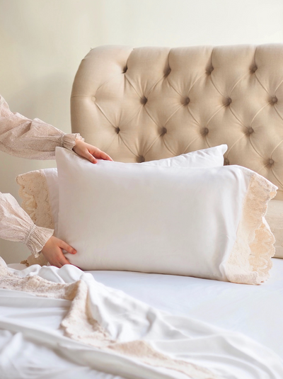 Madera Luxe White Donella Lace Bedding - The Cross Decor & Design