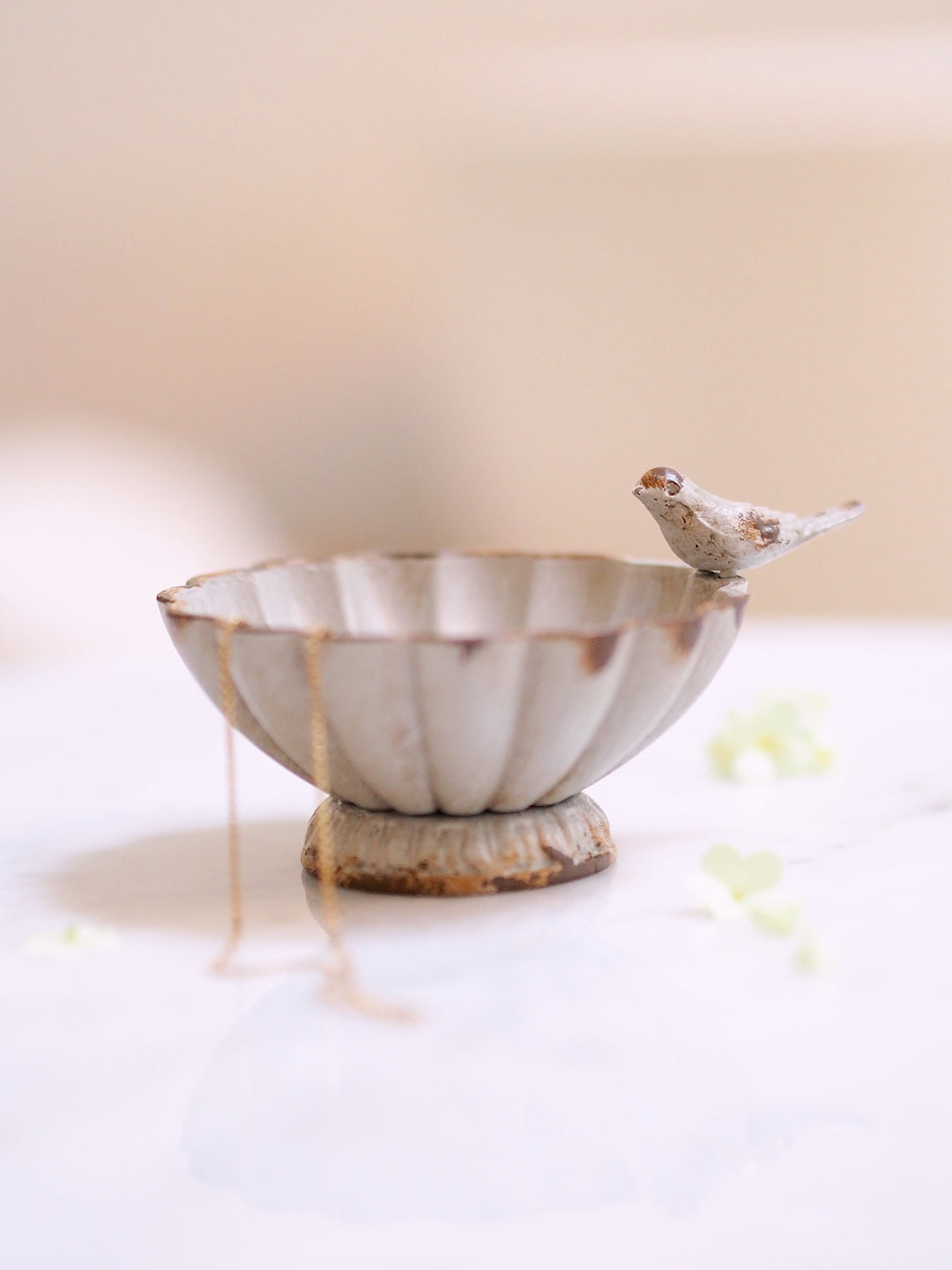 Decorative Grey Pewter Bowl with Bird - The Cross Decor & Design