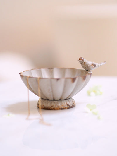 Decorative Grey Pewter Bowl with Bird - The Cross Decor & Design