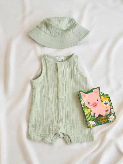 Desert Green Sleeveless Shortie Romper - The Cross Decor & Design