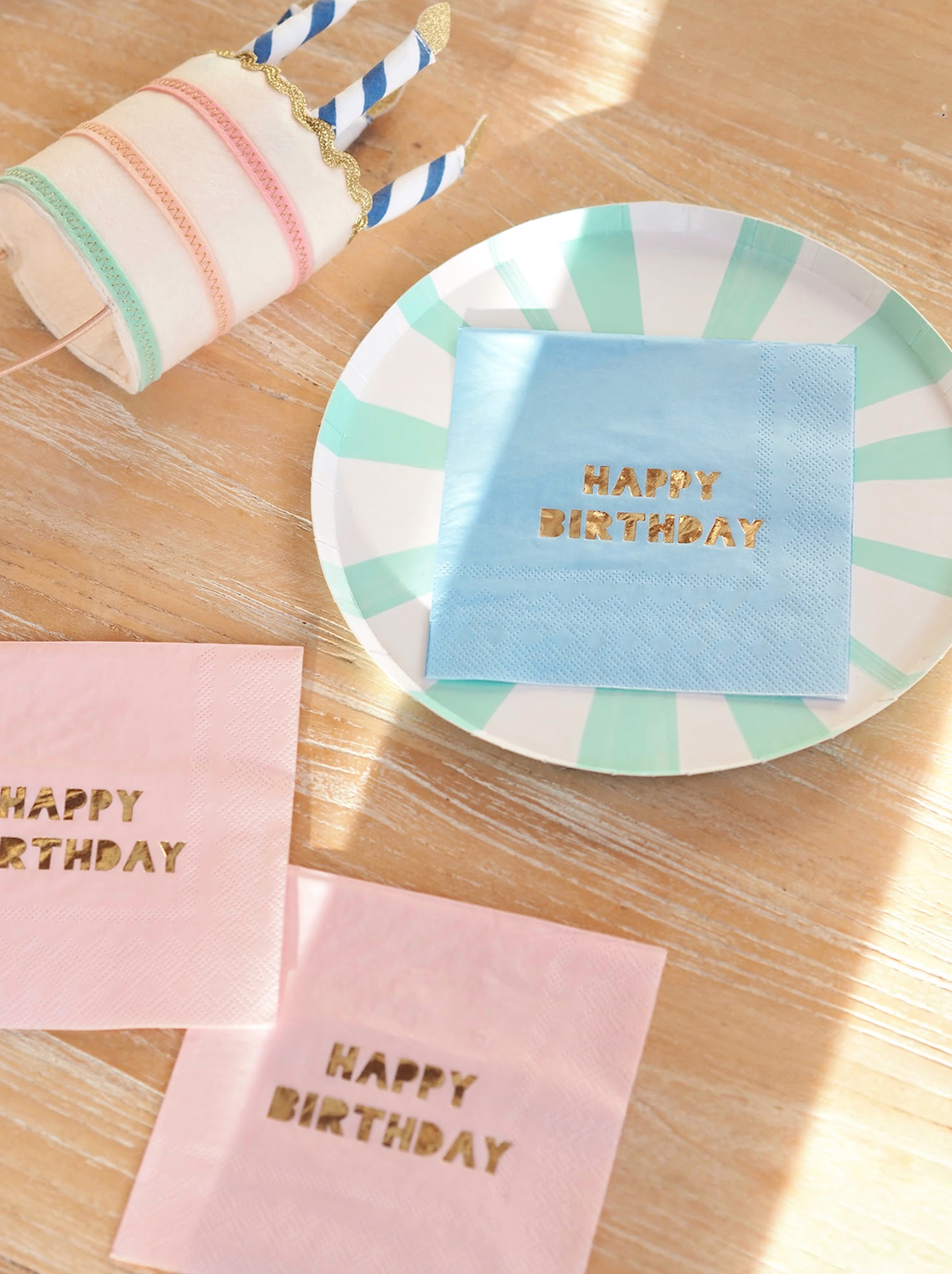 8 Colour Happy Birthday Napkins - The Cross Decor & Design