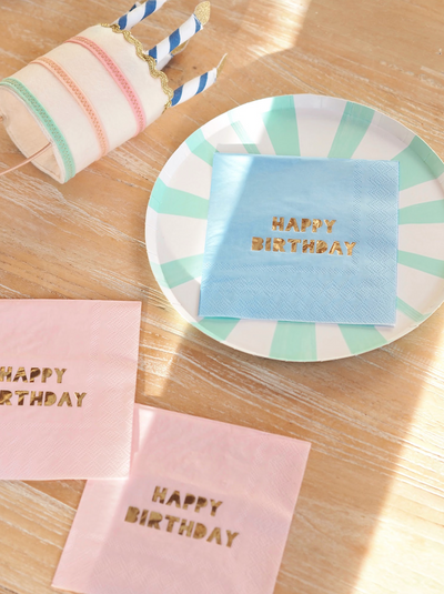 8 Colour Happy Birthday Napkins - The Cross Decor & Design