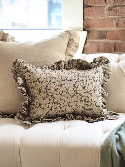 Izna Emerald Ruffle Pillow | 14x20 - The Cross Decor & Design