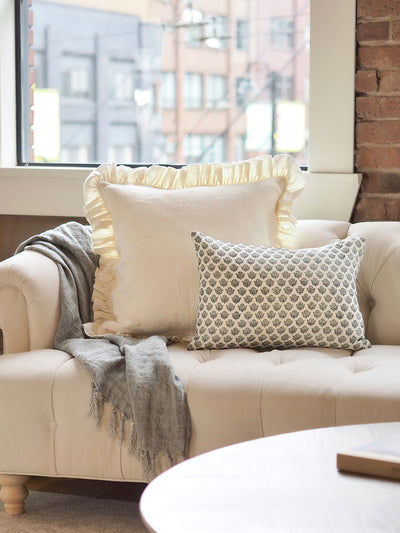 Anika Cream Ruffle Pillow - The Cross Decor & Design