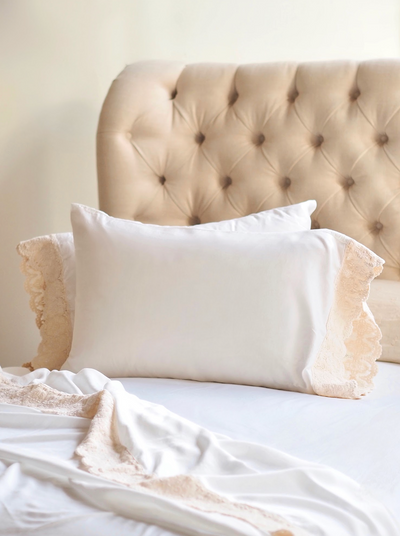 Madera Luxe White Donella Lace Bedding - The Cross Decor & Design