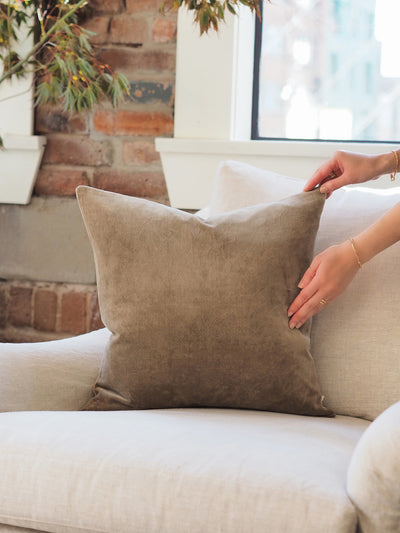 Vera Carob Velvet Pillow | 18x18 - The Cross Decor & Design