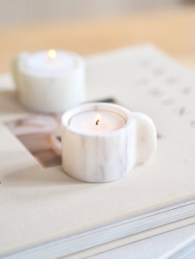 White Marble Tealight Holder