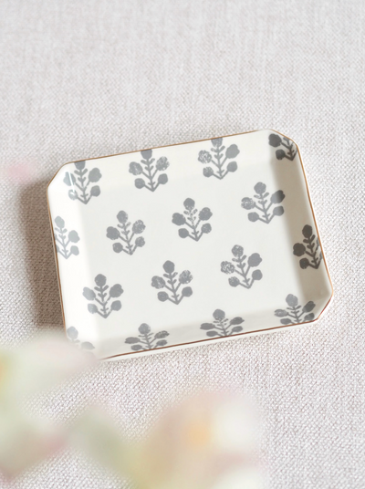 Slate Floral Trinket Tray - The Cross Decor & Design