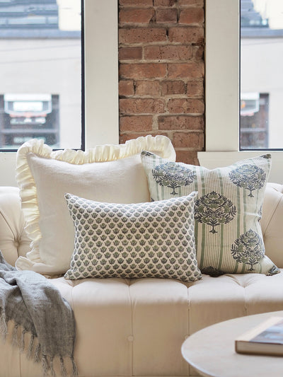 Anika Cream Ruffle Pillow - The Cross Decor & Design