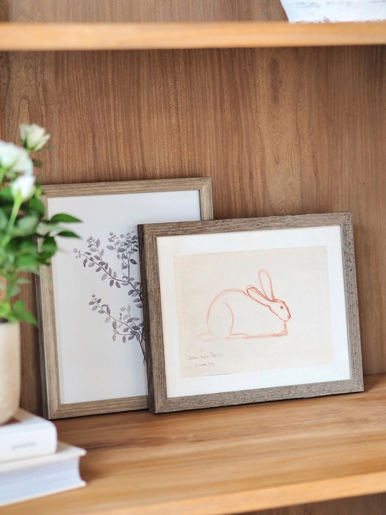 Sketched Bunny Framed Canvas Print | 8x10 - The Cross Decor & Design